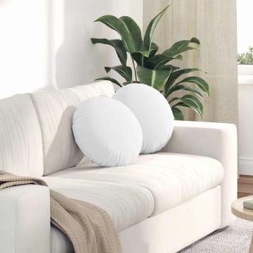 Cuscini per Seduta 2 pz Tessuto Bianco Ø40 x 13 cm