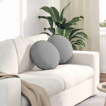 Cuscini per Seduta 2 pz Tessuto Grigio Nuvola Ø40 x 13 cm