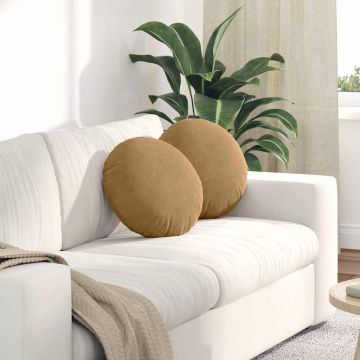 Cuscini per Seduta 2 pcs Marrone Ø 40 x 13 cm Velluto