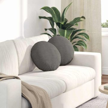 Cuscini per Seduta 2 pz Tessuto in Cords Grigio chiaro Ø 40 cm
