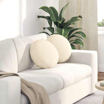 Cuscini per Seduta 2 pz Tessuto in Cords Crema Ø 40 cm