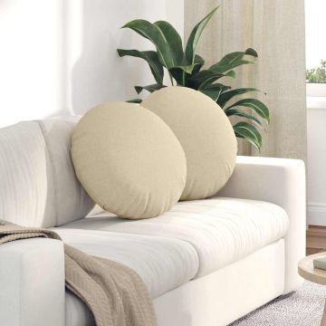 Cuscini per Seduta 2 pz Tessuto Crema Ø50 x 19 cm