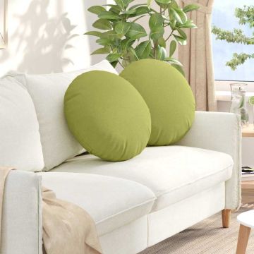 Cuscini per Seduta 2 pz Tessuto Verde chiaro Ø50 x 19 cm
