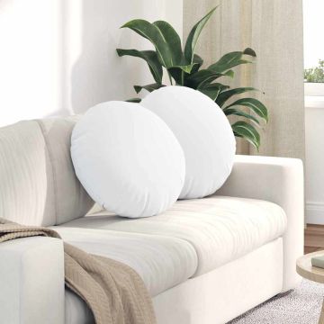 Cuscini per Seduta 2 pz Tessuto Bianco Ø50 x 19 cm