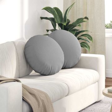 Cuscini per Seduta 2 pz Tessuto Grigio Nuvola Ø50 x 19 cm
