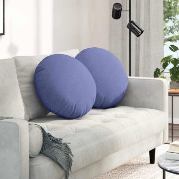 Cuscini per Seduta 2 pz Tessuto Blu jeans Ø50 x 19 cm