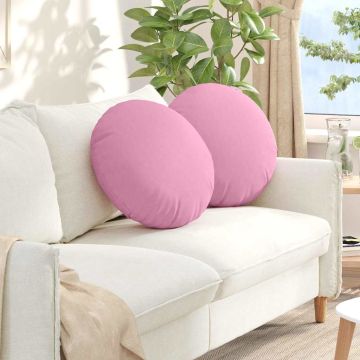 Cuscini per Seduta 2 pz Tessuto Rosa Ø50 x 19 cm