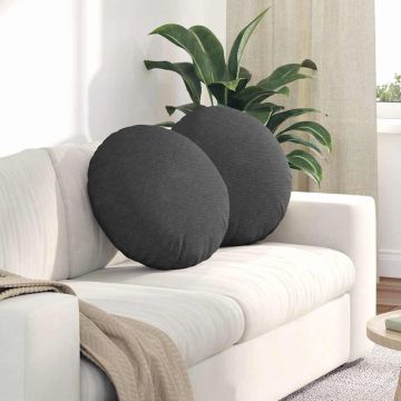 Cuscini per Seduta 2 pz Tessuto in Cords Grigio scuro