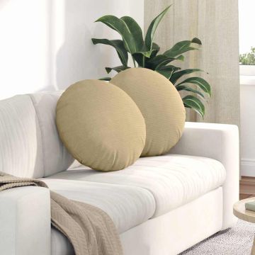 Cuscini per Seduta 2 pz Tessuto in Cords Grigio Verde