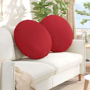 Cuscini per Seduta 2 pz Tessuto Rosso Ø60 x 21 cm
