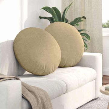 Cuscini per Seduta 2 pz Tessuto in Cords Grigio Verde