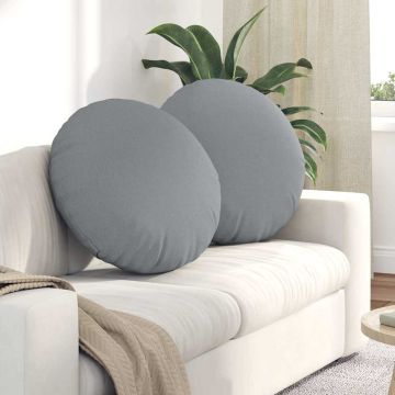 Cuscini per Seduta 2 pz Tessuto Grigio Chiaro Ø80 x 29 cm