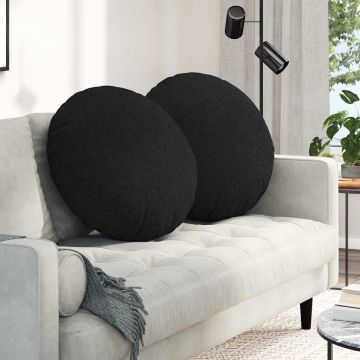 Cuscini per Seduta 2 pz Tessuto Nero Ø80 x 29 cm