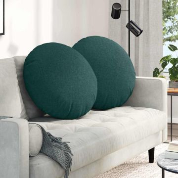 Cuscini per Seduta 2 pz Tessuto Verde Scuro Ø80 x 29 cm