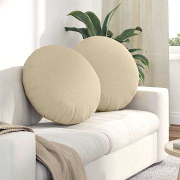 Cuscini per Seduta 2 pz Tessuto Crema Ø80 x 29 cm