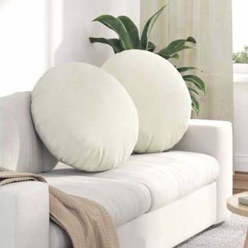 Cuscini per Seduta 2 pz Velluto Crema Ø 80 x 29 cm