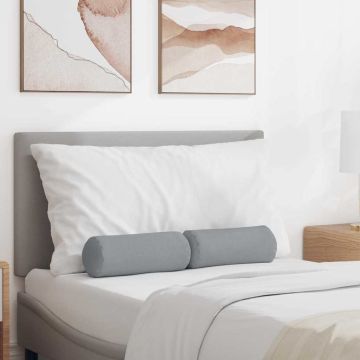 Cuscini a rullo 2 pz Tessuto Grigio chiaro Ø 15 x 40 cm
