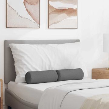 Cuscini a rullo 2 pz Tessuto Grigio scuro Ø 15 x 40 cm