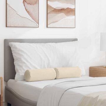 Cuscini a rullo 2 pcs Beige Ø 15 x 40 cm Tessuto in Microfibra