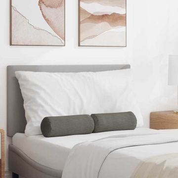 Cuscini a rullo 2 pz Tessuto in Cords Grigio chiaro