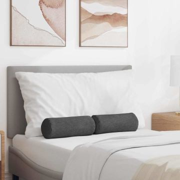 Cuscini a rullo 2 pcs Grigio scuro Ø 15 x 40 cm