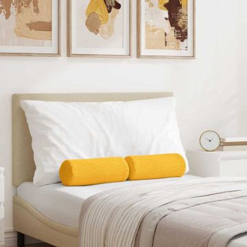 Cuscini a rullo 2 pcs Giallo Chiaro Ø 15 x 40 cm