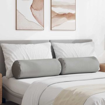 Cuscini a rullo 2 pz Tessuto Grigio Nuvola Ø 25 x 70 cm