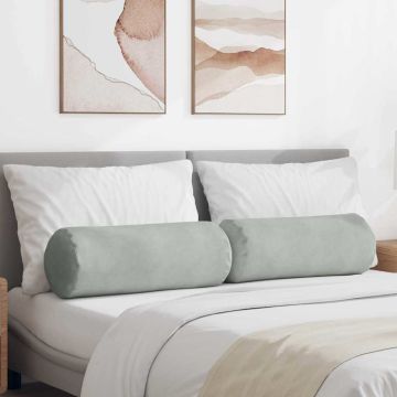 Cuscini a rullo 2 pcs Grigio chiaro Ø 25 x 70 cm
