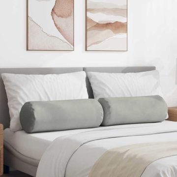 Cuscini a rullo 2 pcs Grigio chiaro Ø 25 x 70 cm