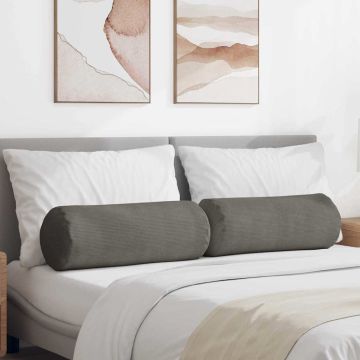 Cuscini a rullo 2 pcs Grigio chiaro Ø 25 x 70 cm