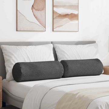 Cuscini a rullo 2 pcs Grigio scuro Ø 25 x 70 cm