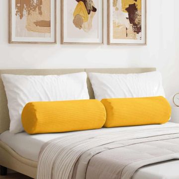 Cuscini a rullo 2 pcs Giallo Chiaro Ø 25 x 70 cm