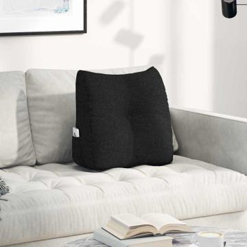 Cuscino per Schiena Nero 45 x 24 x 50 cm Tessuto