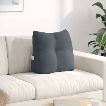 Cuscino per Schiena Grigio scuro 45 x 24 x 50 cm Velluto