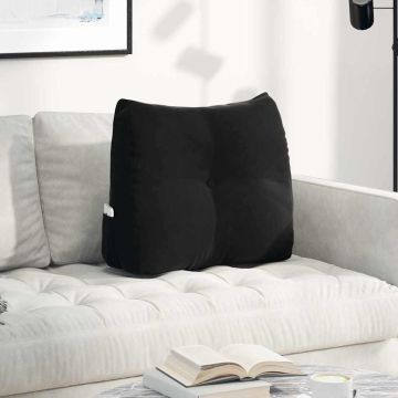 Cuscino per Schiena Nero 60 x 24 x 50 cm Velluto