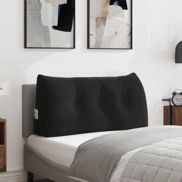 Cuscino per Schiena Nero 100 x 24 x 50 cm Velluto