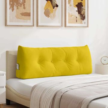 Cuscino per Schiena Giallo 120 x 24 x 50 cm Velluto