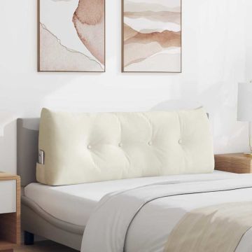 Cuscino per Schiena Crema 120 x 24 x 50 cm Velluto