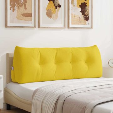 Cuscino per Schiena Giallo Chiaro 140 x 24 x 50 cm Tessuto