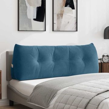 Cuscino per Schiena Blu 140 x 24 x 50 cm Velluto