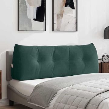 Cuscino per Schiena Verde Scuro 140 x 24 x 50 cm Velluto