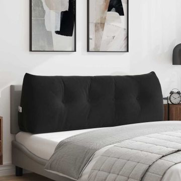 Cuscino per Schiena Nero 140 x 24 x 50 cm Velluto