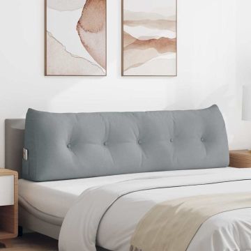 Cuscino per Schiena Grigio chiaro 160 x 24 x 50 cm Tessuto
