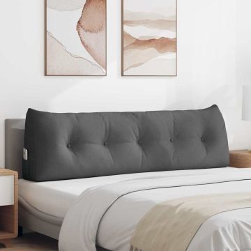 Cuscino per Schiena Grigio scuro 160 x 24 x 50 cm Tessuto