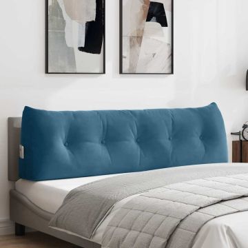 Cuscino per Schiena Blu 160 x 24 x 50 cm Velluto