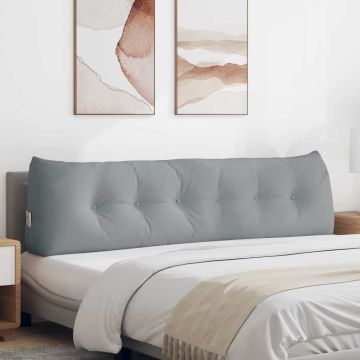 Cuscino per Schiena Grigio chiaro 180 x 24 x 50 cm Tessuto