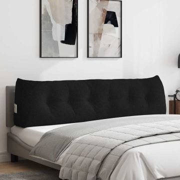 Cuscino per Schiena Nero 180 x 24 x 50 cm Tessuto