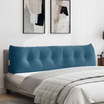 Cuscino per Schiena Blu 180 x 24 x 50 cm Velluto