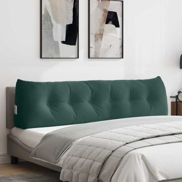 Cuscino per Schiena Verde Scuro 180 x 24 x 50 cm Velluto