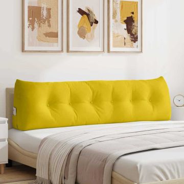 Cuscino per Schiena Giallo 180 x 24 x 50 cm Velluto